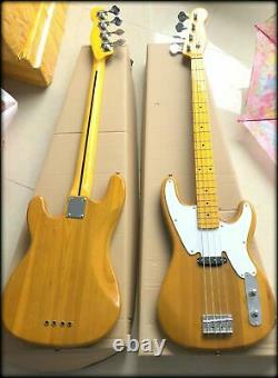 Custom Made, Precision ST, Natural Ash, Electric Bass Guitar 4 Strings
