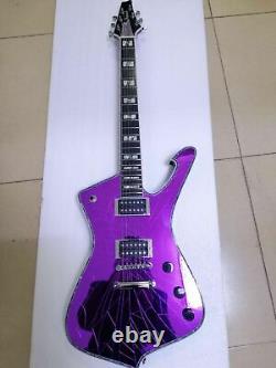 Custom Mirror Cracks Kiss Paul Stanley 6 String Electric Guitar Color purple