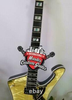 Custom Mirror Cracks Kiss Paul Stanley Electric Guitar Color Gold 6 String