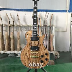 Custom Natural Basswood Electric Guitar 6 String Factory EMG Bridge Gold Parts