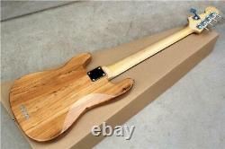 Custom Natural Wood Color 5-string Electric Bass Guitar with Red Pearl Pickguard