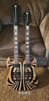 Custom New Wylde Barbarian Double Neck Electric Guitar 12&6 string Gloss Yellow