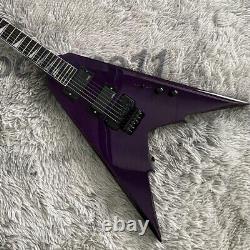 Custom Purple Solid Electric Guitar 6 String Flamed Maple Top 2 EMG Pickups