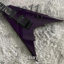Custom Purple Solid Electric Guitar 6 String Flamed Maple Top 2 EMG Pickups