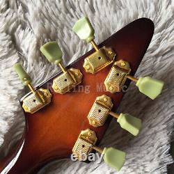 Custom Shop Electric Guitar Sunburst Color HHH Pickups Strings Thru Body