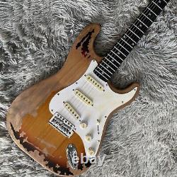 Custom Vintage Relic ST Electric Guitar 3S Pickups Tremolo Bridge 6 Strings