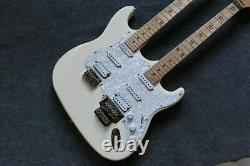 Custom electric guitar 6/6 strings double neck white guitar customization New