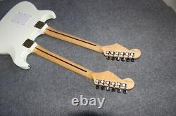 Custom electric guitar 6/6 strings double neck white guitar customization New