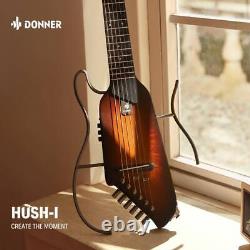 DONNER HUSH-I Acoustic Electric Guitar Headless Travel Portable Quiet