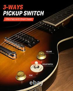 Donner DLP-124 Solid Body Electric Guitar Bundle 202S H-H Pickups Humbucker