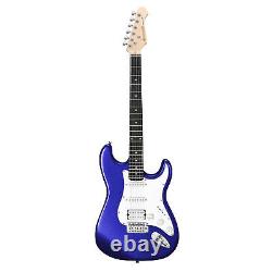 Donner DST-100 ST Electric Guitar Kit Amp HSS Pickup For Beginner Blue