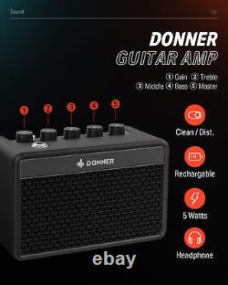 Donner DST-152 Electric Guitar HSS Amp Kit Coil Split 5 Way 39 inch