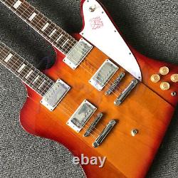 Double Neck Firebird Style Electric Guitar 12+6 Strings Solid Mahogany Body Neck