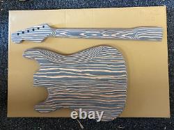 ELECTRIC HARDTAIL GUITAR KIT, ZEBRA STYLE BODY AND 22F NECK, PLUS ALL PARTS 6a