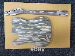 ELECTRIC T GUITAR KIT, ZEBRA STYLE BODY AND 22F NECK, PLUS ALL PARTS, tz16