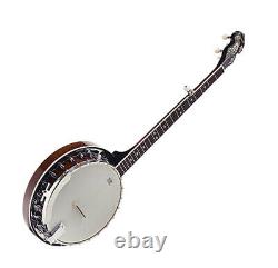 Electric Banjo 5 string Rolled Brass tone ring Remo head Padded Gig Bag by Ozark