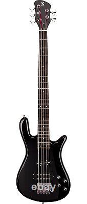 Electric Bass 5 string Guitar Curved body Active pickups Black finish SX