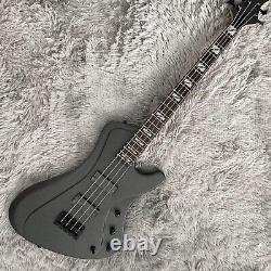 Electric Bass Guitar 4 String Black Body Rosewood Fretboard Maple Neck Free Ship