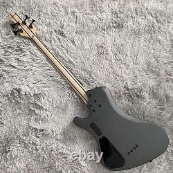 Electric Bass Guitar 4 String Black Body Rosewood Fretboard Maple Neck Free Ship