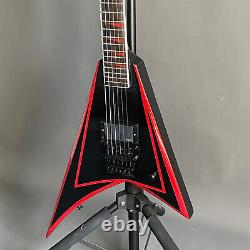 Electric Guitar Black Floyd Rose Bridge Solid Body Rosewood Fingerboard 6 String