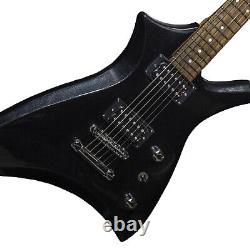 Electric Guitar Crafter RG600 Metallic Black Heavy Metal Style Solid Body X48