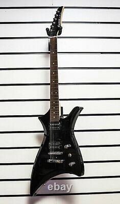 Electric Guitar Crafter RG600 Metallic Black Heavy Metal Style Solid Body X49