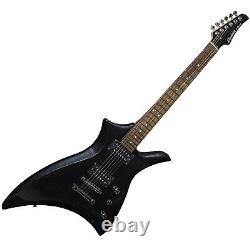 Electric Guitar Crafter RG600 Metallic Black Heavy Metal Style Solid Body X49