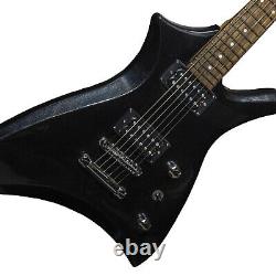 Electric Guitar Crafter RG600 Metallic Black Heavy Metal Style Solid Body X50