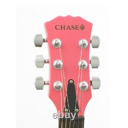 Electric Guitar In Pink Humbucker Pickups Chase Les Paul 250PK -