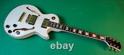 Electric Guitar NEW ORLEANS Les Paul White Glossy Semi-Acoustic Gold