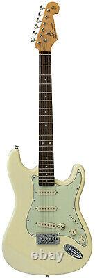 Electric Guitar SC Style Stunning Vintage White solid body with Gig Bag by SX