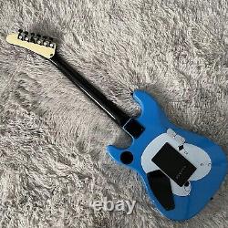 Electric Guitar ST 6 String Blue Ebony Fretboard 2 Humbucker Pickups FR Bridge