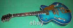 Electric Guitar Semi-Hollow EMPEROR STYLE BIGSBY Tremolo Blue' Flamed