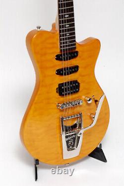 Electric Guitar Shine Vintage Style Wigsby Tremolo Amber SI-802 Maple Top Z69
