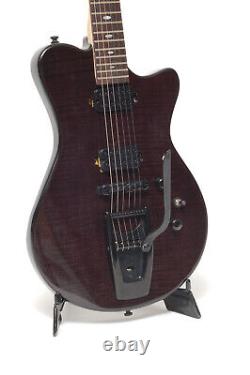 Electric Guitar Shine Vintage Style Wigsby Tremolo Black SI-801 Maple Top -