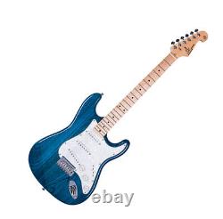 Electric Guitar Strat Shape White Swamp Ash Body with Blue gloss finish by SX