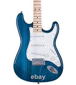 Electric Guitar Strat Shape White Swamp Ash Body with Blue gloss finish by SX