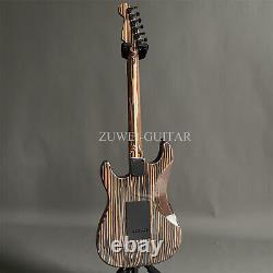 Electric Guitar Zebrawood Metarial ST SSS Pickup Black Pickguard