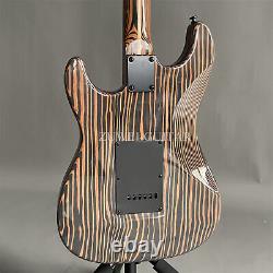 Electric Guitar Zebrawood Metarial ST SSS Pickup Black Pickguard