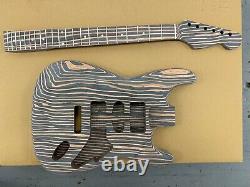 Electric S Guitar Kit, Zebra Style Body And 22f Neck, Plus All Parts, 1sz