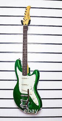 Electric Solid Body Guitar Tanglewood Super Six Green Bigsby Style Tremolo