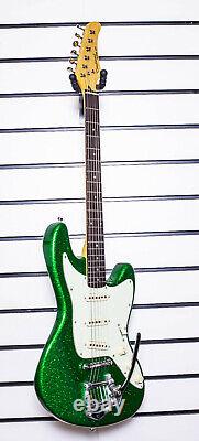 Electric Solid Body Guitar Tanglewood Super Six Green Bigsby Style Tremolo Y51