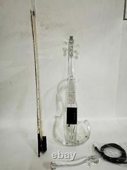 Electric Violin 4/4 Transparent Crystal Acrylic Body Led Light