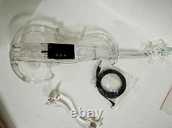 Electric Violin 4/4 Transparent Crystal Acrylic Body Led Light