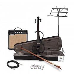 Electric Violin by Gear4music Navy Blue with Amp Pack