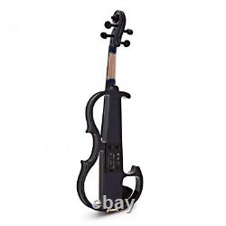 Electric Violin by Gear4music Navy Blue with Amp Pack