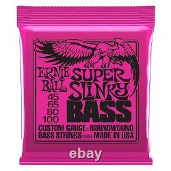 Ernie Ball Super Slinky Nickel Wound Electric Bass Guitar Strings Gauge 45-100