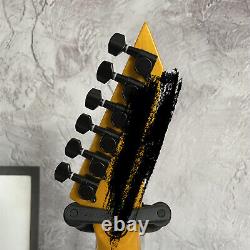 Factory 6 String Electric Guitar Kirk Hammett Ouija Star and Moon Inlay Yellow