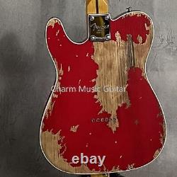 Factory Red Relic Finish Electric Guitar Telecaster Fast Ship Rosewood Fretboard