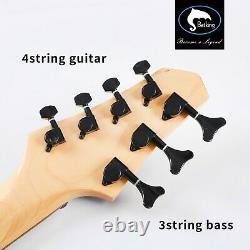 Fanned fret 7string (3 bass strings+4 guitar strings) electric guitar